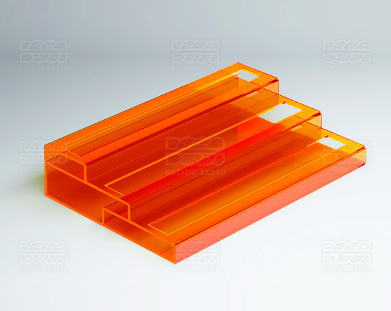 Подставка с общим отверстием 3 яруса 350х174х75 мм K_27 - фото 2, цвет - Оранжевый_ф, материал - Флуоресцентный акрил