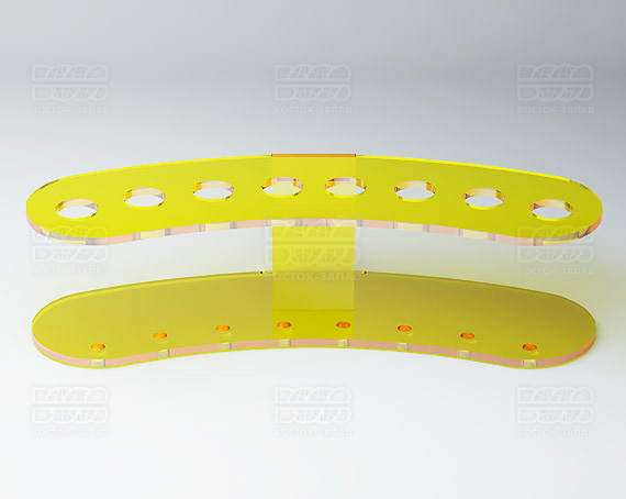 Подставка для ножниц и кисточек 200х50х65 мм К_23 - фото 1, цвет - Желтый, материал - Прозрачный акрил