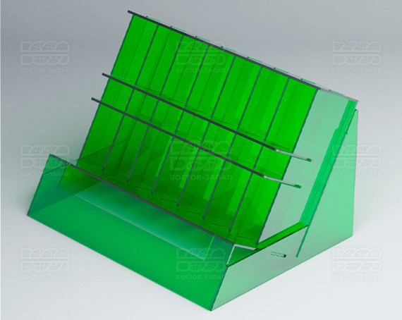 Стойка под лаки 207х158х143 мм К_16 - фото 1, цвет - Зеленый, материал - Прозрачный акрил