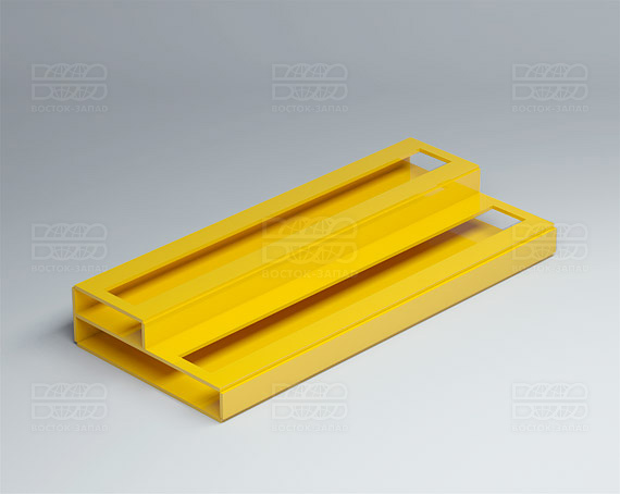Подставка с общим отверстием 2 яруса 350х120х51 мм K_28 - фото 3, цвет - Желтый, материал - Глухой акрил