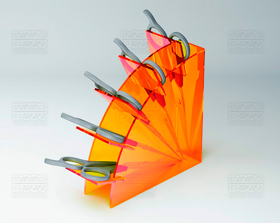 Подставка для ножниц 100х30х100 мм K_30 - фото 1, цвет - Оранжевый_ф, материал - Флуоресцентный акрил