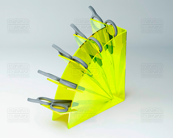 Подставка для ножниц 100х30х100 мм K_30 - фото 1, цвет - Зеленый_ф, материал - Флуоресцентный акрил