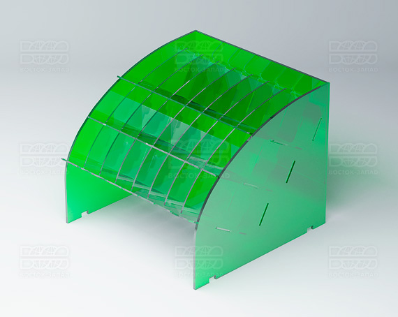 Подставка под карандаши 200х168х200 мм К_20 - фото 2, цвет - Зеленый, материал - Прозрачный акрил