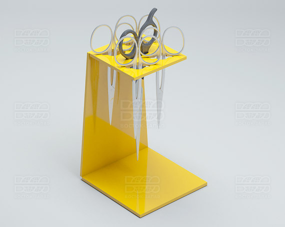 Подставка для ножниц 90х135х90 мм K_29 - фото 1, цвет - Желтый, материал - Глухой акрил