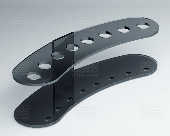 Подставка для ножниц и кисточек 200х50х65 мм К_23 - фото 3, цвет - Черный, материал - Прозрачный акрил