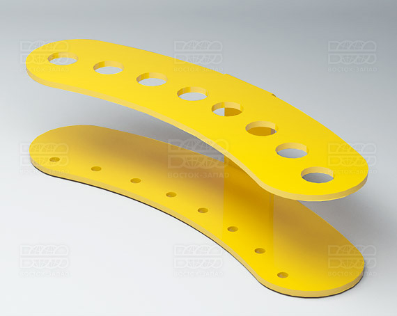 Подставка для ножниц и кисточек 200х50х65 мм К_23 - фото 2, цвет - Желтый, материал - Глухой акрил
