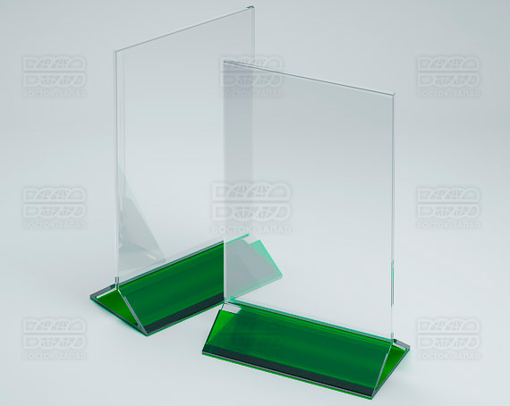 Тейбл-тент (под формат А5) K_32 - фото 1, цвет - Зеленый, материал - Прозрачный акрил