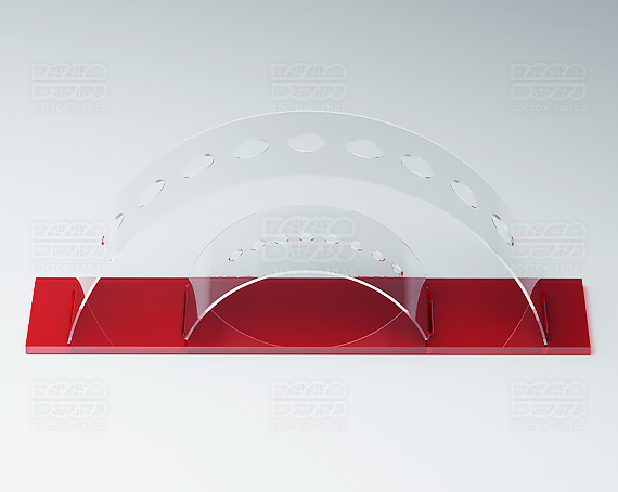 Подставка для кисточек 200х70х50 мм  К_21 - фото 1, цвет - Красный, материал - Прозрачный акрил