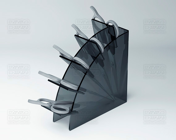 Подставка для ножниц 100х30х100 мм K_30 - фото 1, цвет - Черный, материал - Прозрачный акрил