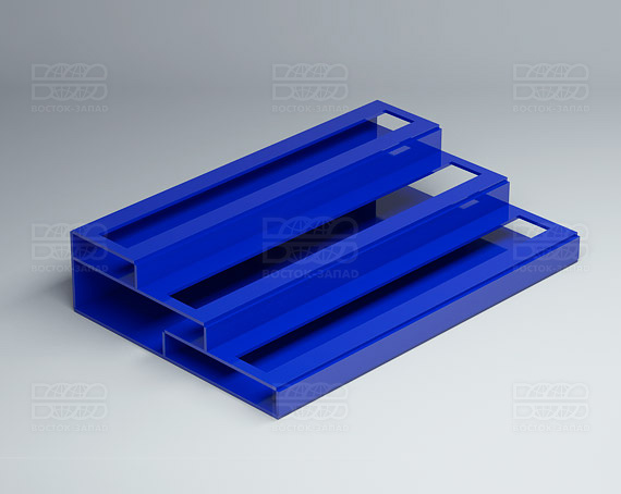 Подставка с общим отверстием 3 яруса 350х174х75 мм K_27 - фото 3, цвет - Синий, материал - Глухой акрил