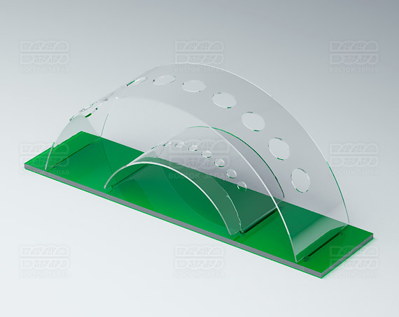Подставка для кисточек 200х70х50 мм  К_21 - фото 2, цвет - Зеленый, материал - Прозрачный акрил