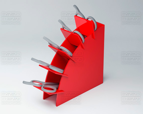 Подставка для ножниц 100х30х100 мм K_30 - фото 1, цвет - Красный, материал - Глухой акрил