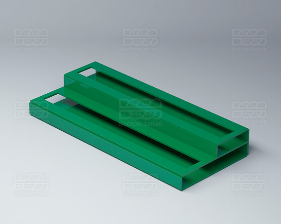 Подставка с общим отверстием 2 яруса 350х120х51 мм K_28 - фото 2, цвет - Зеленый, материал - Глухой акрил