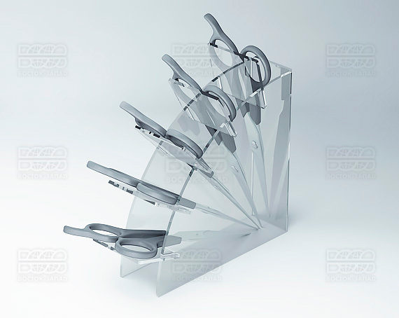 Подставка для ножниц 100х30х100 мм K_30 - фото 1, цвет - Прозрачный, материал - Прозрачный акрил