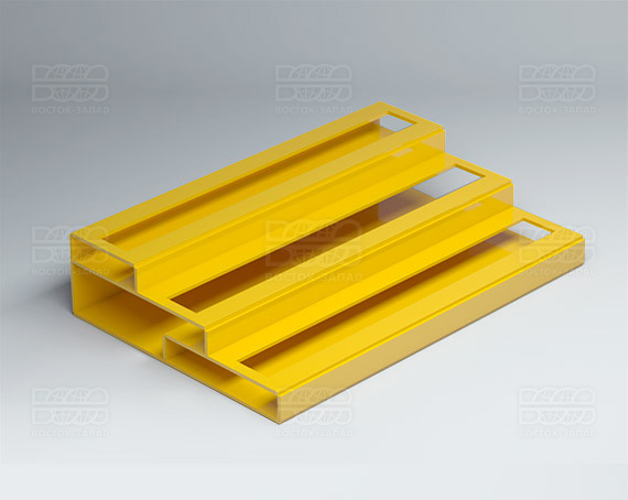 Подставка с общим отверстием 3 яруса 350х174х75 мм K_27 - фото 3, цвет - Желтый, материал - Глухой акрил