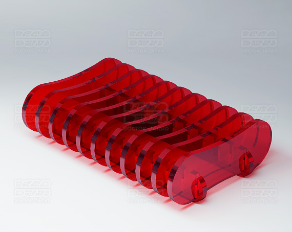 Для кисточек и пилок 110х28х70 мм К_22 - фото 2, цвет - Красный, материал - Прозрачный акрил