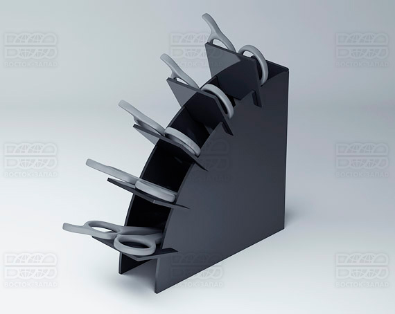 Подставка для ножниц 100х30х100 мм K_30 - фото 1, цвет - Черный, материал - Глухой акрил