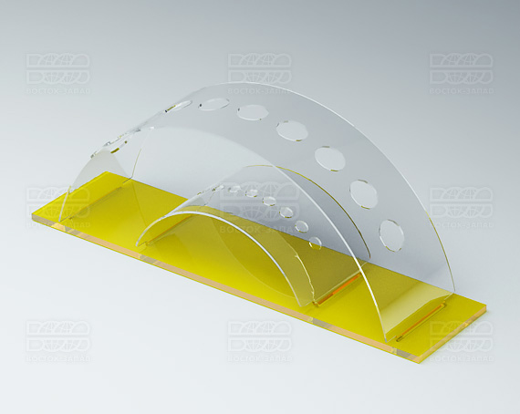Подставка для кисточек 200х70х50 мм  К_21 - фото 2, цвет - Желтый, материал - Прозрачный акрил