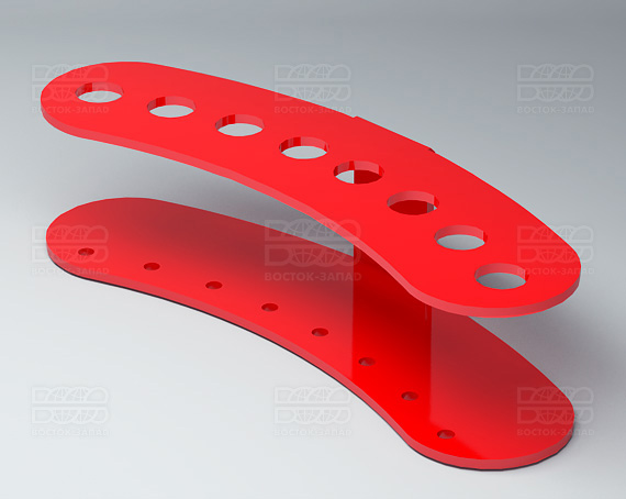 Подставка для ножниц и кисточек 200х50х65 мм К_23 - фото 2, цвет - Красный, материал - Глухой акрил